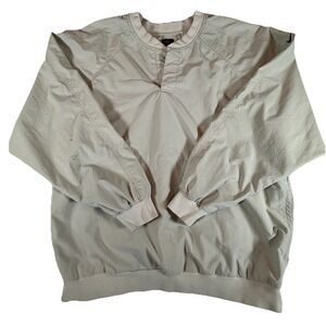 Y2K Nike Pullover Men's Sz L Beige Golf Windbreaker 1/4 Snap Long Sleeve‎